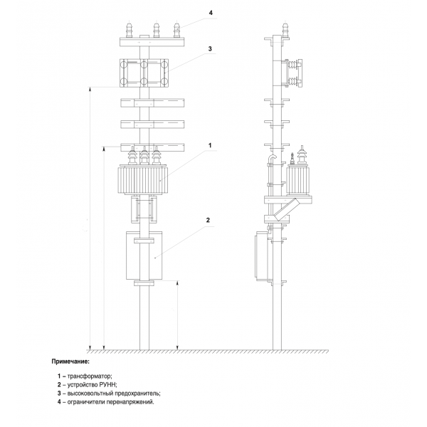 Столбовая трансформаторная подстанция СТП-100/6/0,4 У1 